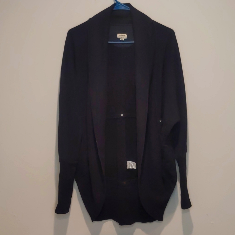 Wilfred Black Open Front Cocoon Style Jacket With Studs